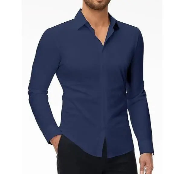 🔥Last Day of the Sale🔥Men’s Slim Fit Stretch Dress Shirt – 16-Way Stretch, Wrinkle-Free