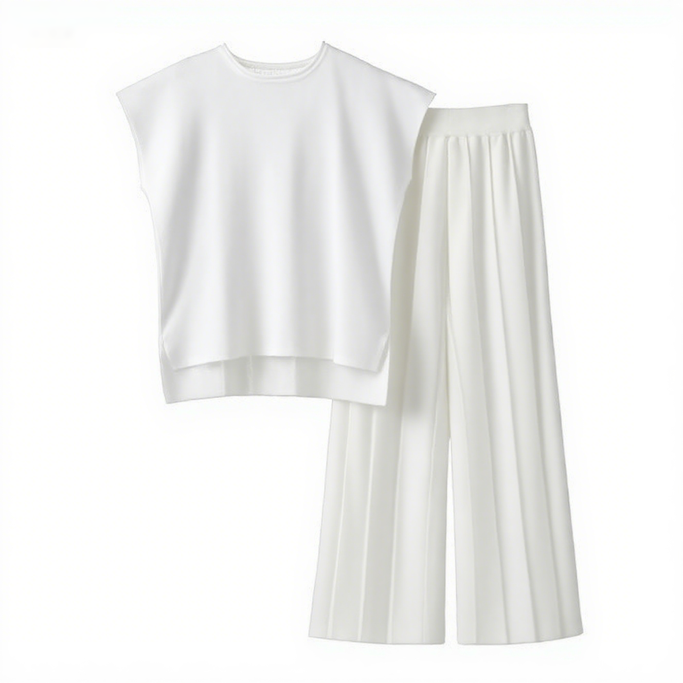 Women's Knit Pullover Tops High Waisted Pants Set