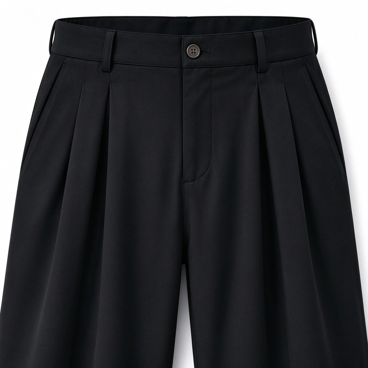 Men's Ice Silk Business Casual Pants, High Waist Pleated Slacks