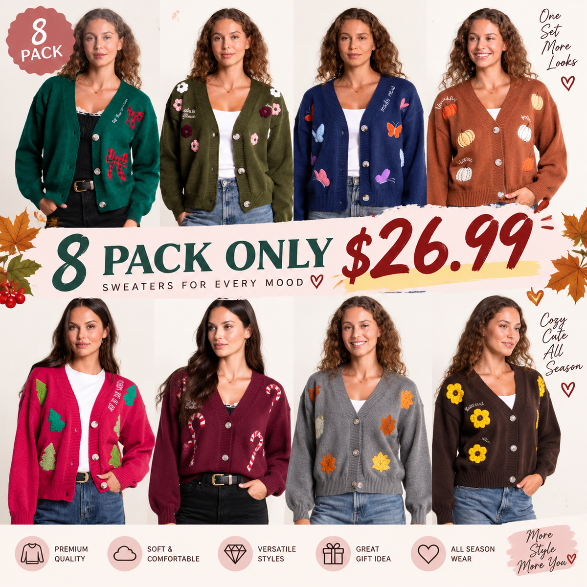 🎅Christmas Special Offer-Love in Faith Women's Embroidered Casual V