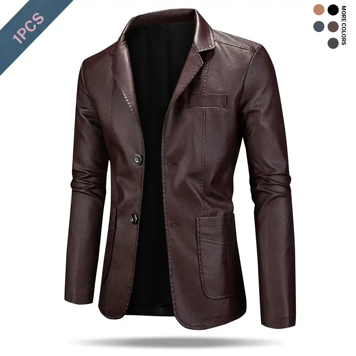 Men's Classic Fitted Plain Jacket - Casual Street Outerwear, Polyester Lining