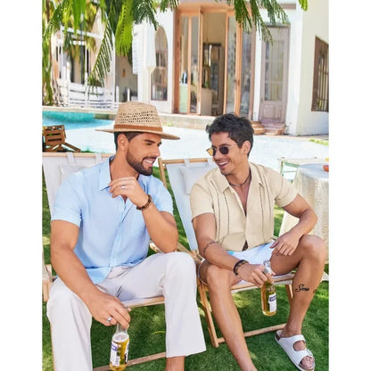 💥This Week's Special Price💥Men's Cuban Guayabera Shirt Short Sleeve V-Neck