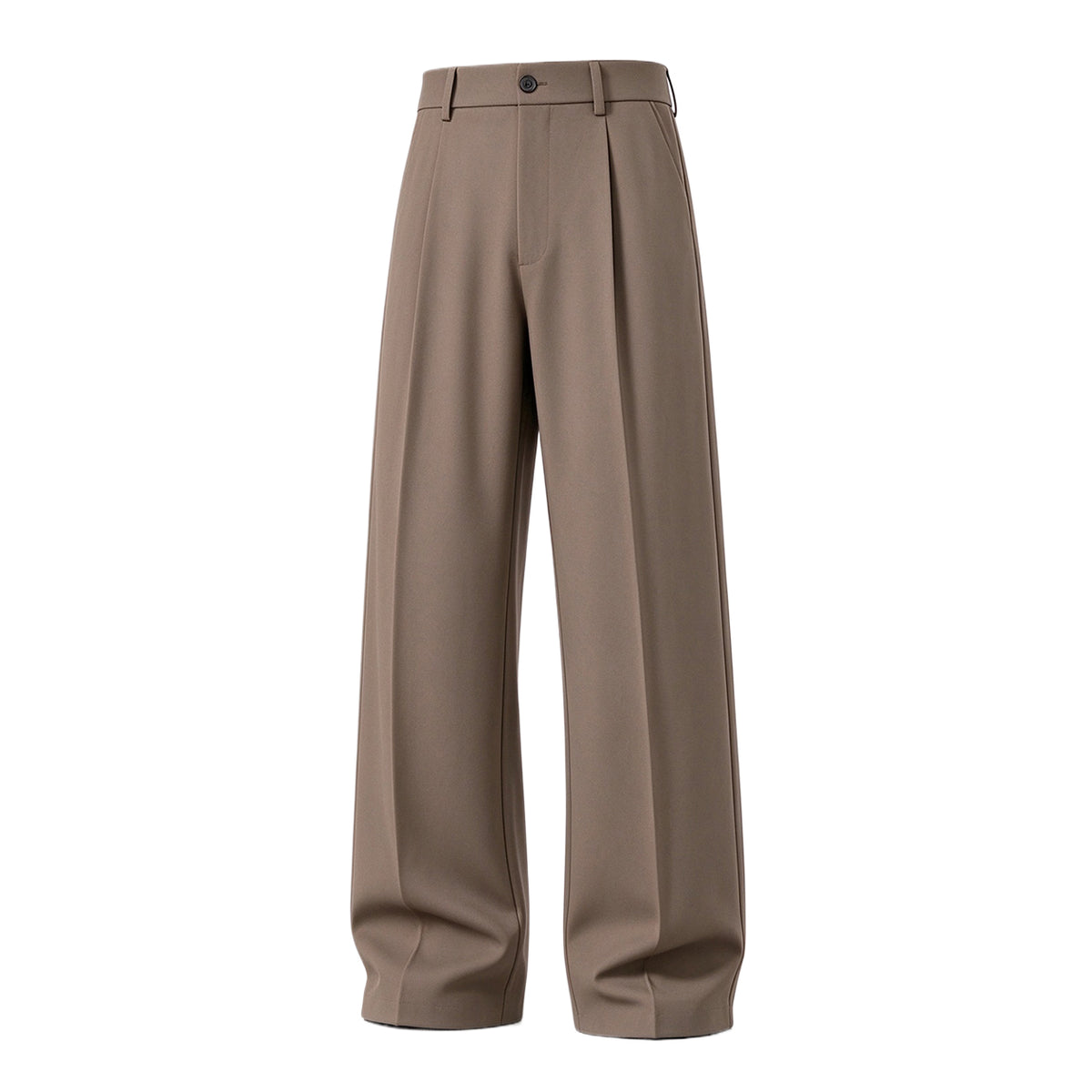 Khaki men's pleated business casual pants