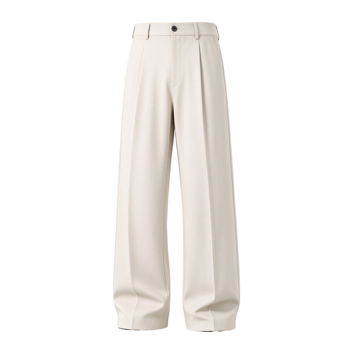 Cream men's pleated business casual pants
