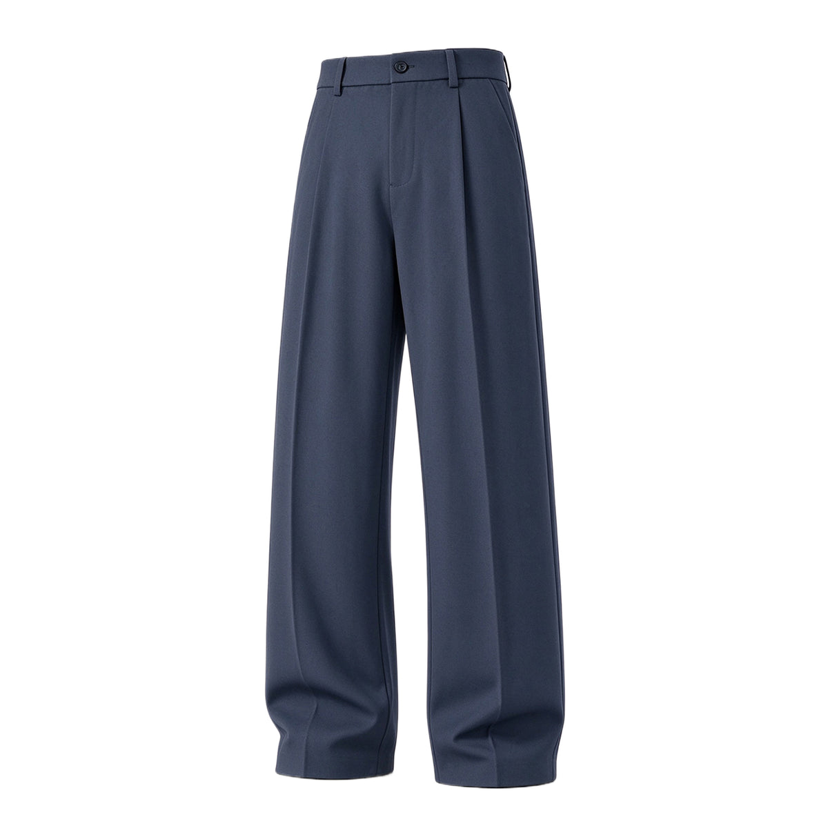Navy blue men's pleated business casual pants