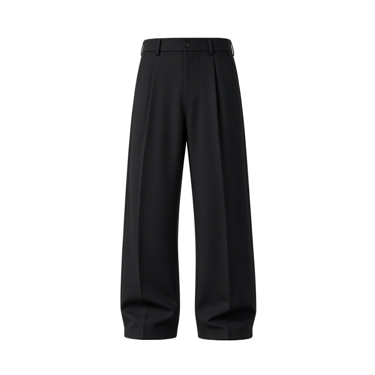 Black men's pleated business casual pants