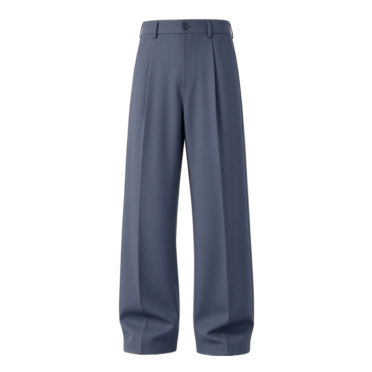 Blue gray men's pleated business casual pants