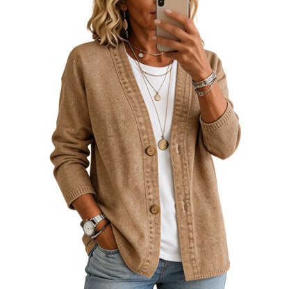 Women’s Casual Denim Button-Up Cardigan – Relaxed Fit Lightweight Jacket