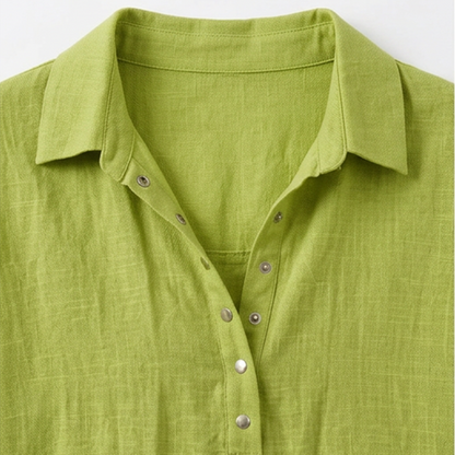 ⏰ Sale Ends Tonight ⏰Women’s Cotton Linen Polo Shirt – Casual Short Sleeve Summer Top