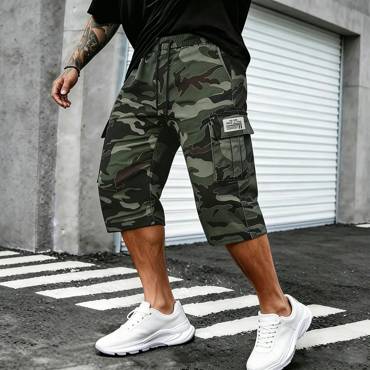 ⚡ Last Call For Big Savings ⚡Camo Casual Cargo Shorts Set with Adjustable Waist