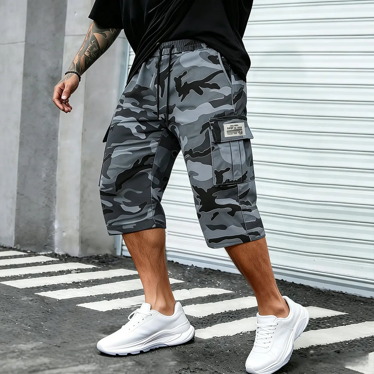 ⚡ Last Call For Big Savings ⚡Camo Casual Cargo Shorts Set with Adjustable Waist