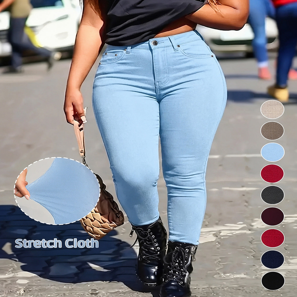 🔥 Final Hours of Sale 🔥Women's Button-Fly Skinny Pants with Pockets