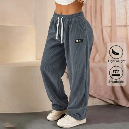 LAST DAY SALEWomen's Solid Straight Leg Corduroy Bottoms-100% Cotton