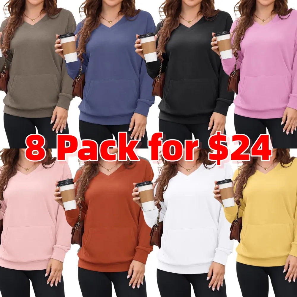 Women's Hoodless V-neck Sweatshirt
