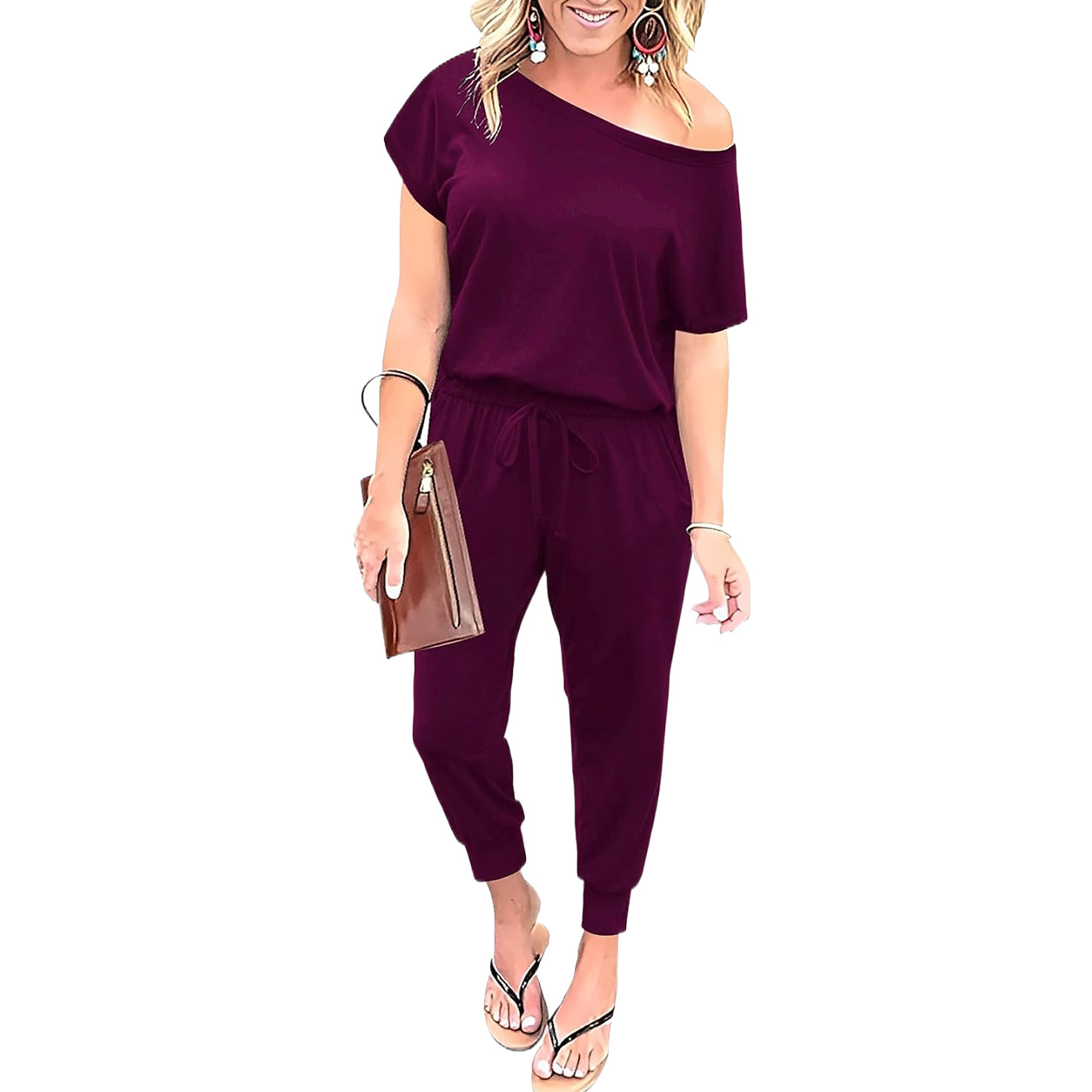 🔥SPECIAL 💥OFFER！🌟Women Summer Jumpsuits & Rompers $25.99 Off Shoulder One Piece with Pockets