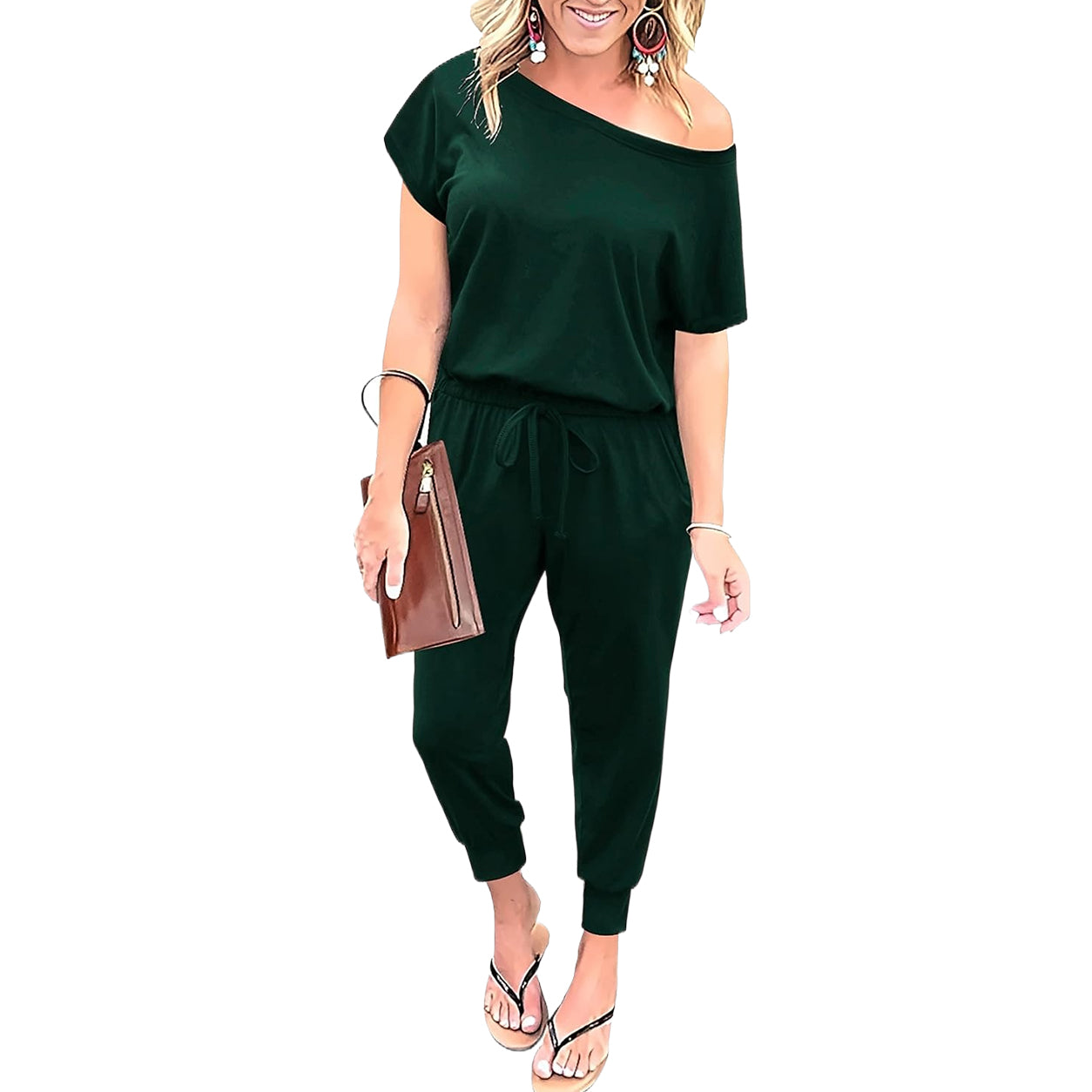 🔥SPECIAL 💥OFFER！🌟Women Summer Jumpsuits & Rompers $25.99 Off Shoulder One Piece with Pockets