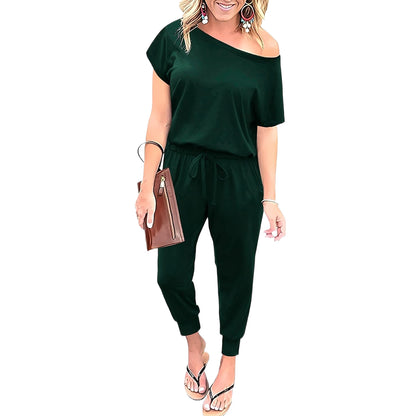 🔥SPECIAL 💥OFFER！🌟Women Summer Jumpsuits & Rompers $25.99 Off Shoulder One Piece with Pockets