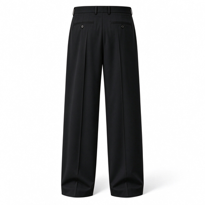 Men's Ice Silk Business Casual Pants, High Waist Pleated Slacks