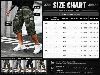 ⚡ Last Call For Big Savings ⚡Camo Casual Cargo Shorts Set with Adjustable Waist