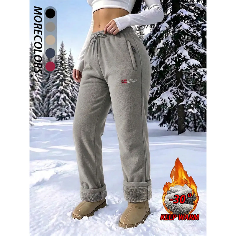 Women’s thermal trousers made of 100% cotton with a warm fleece lining