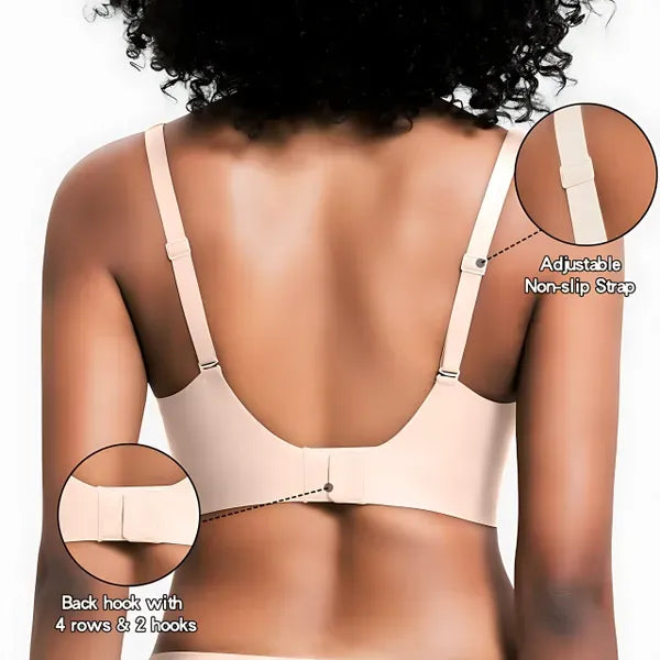 Womens Comfortable Wireless Bras Push Up Bralettes Seamless Tshirts Bras Deep V Everyday Bras