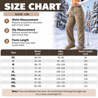 Women’s thermal trousers made of 100% cotton with a warm fleece lining