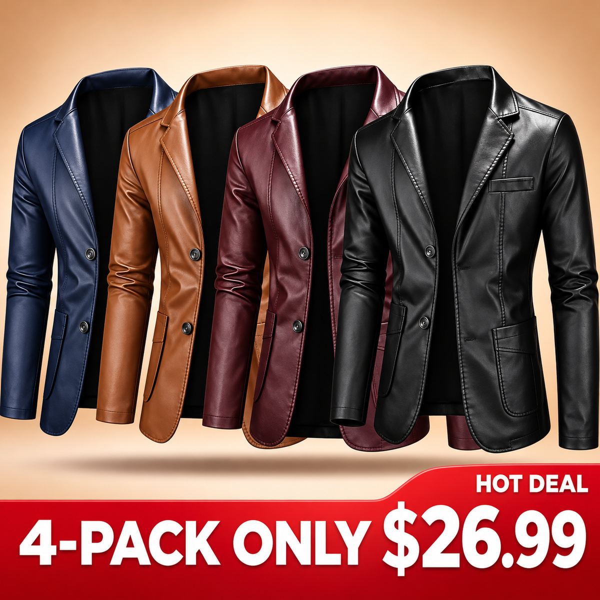 Men's Classic Fitted Plain Jacket - Casual Street Outerwear, Polyester Lining