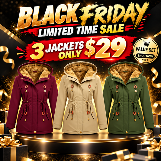 🔥Black Friday Sale! Women's Fleece Parka Jacket, Hooded, Long Warm