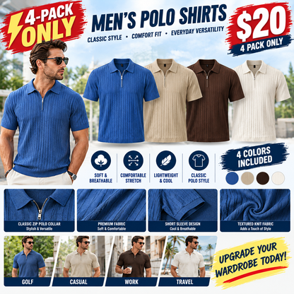 🔥2026 Flash Sale🔥Men's Zipper Polo Shirts