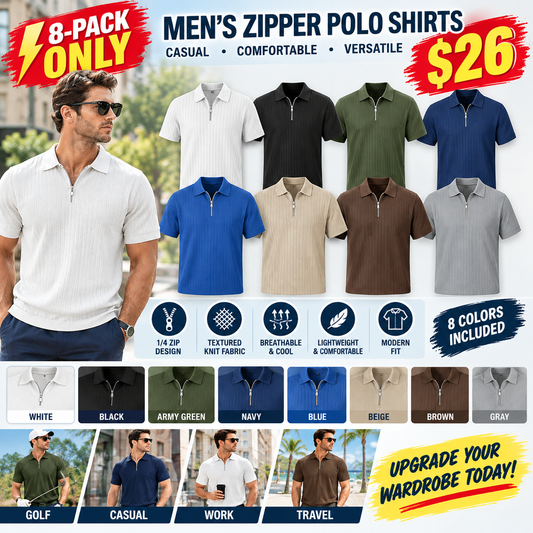 🔥2026 Flash Sale🔥Men's Zipper Polo Shirts