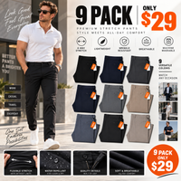 9-PACK ONLY $29-(Black / Dark Navy / Charcoal / Navy / Gray / Khaki / Slate Blue / Dark Gray / Stone)