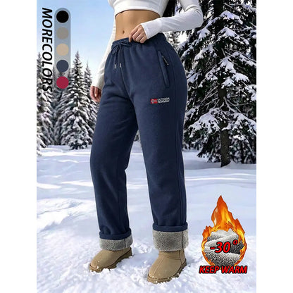 Women’s thermal trousers made of 100% cotton with a warm fleece lining