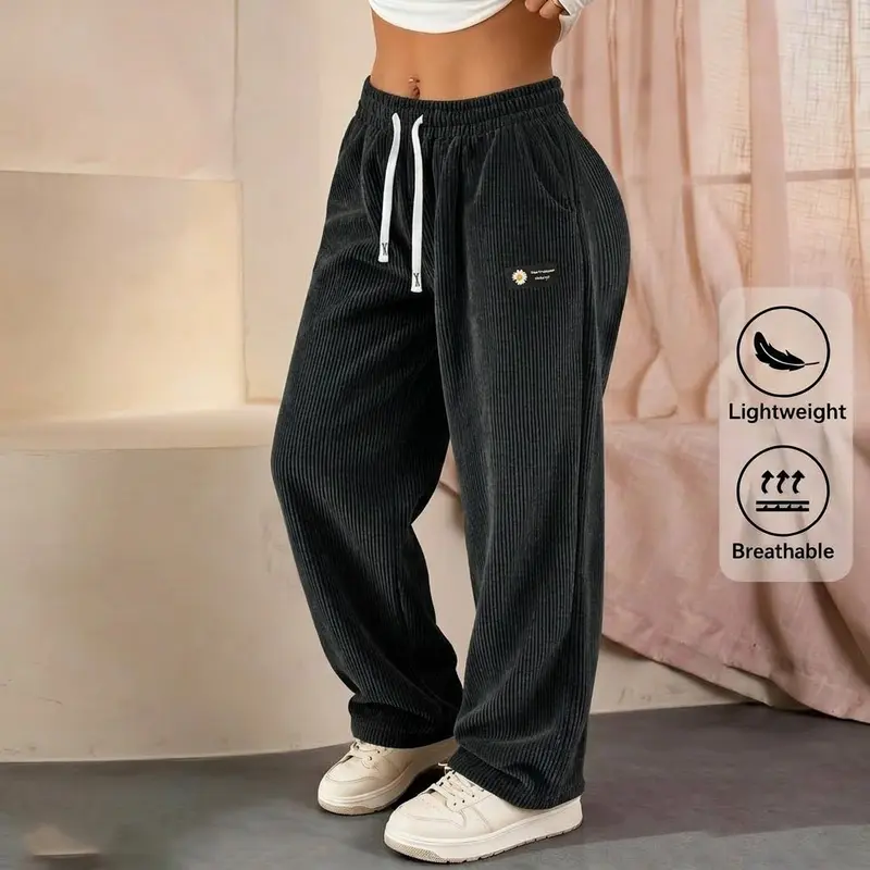 LAST DAY SALEWomen's Solid Straight Leg Corduroy Bottoms-100% Cotton