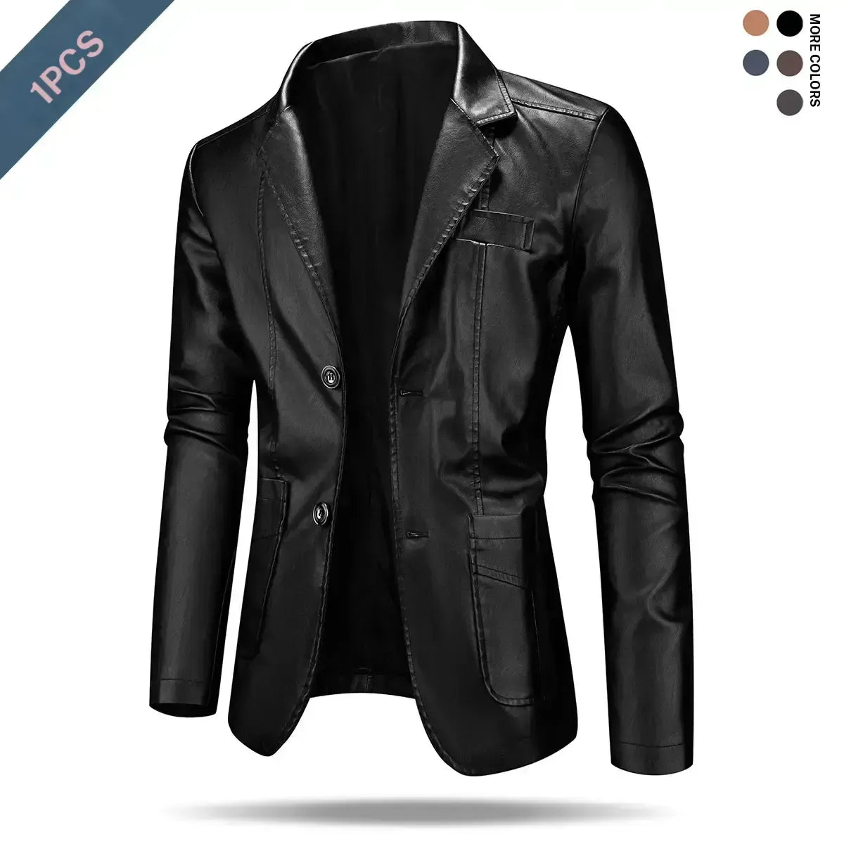 Men's Classic Fitted Plain Jacket - Casual Street Outerwear, Polyester Lining
