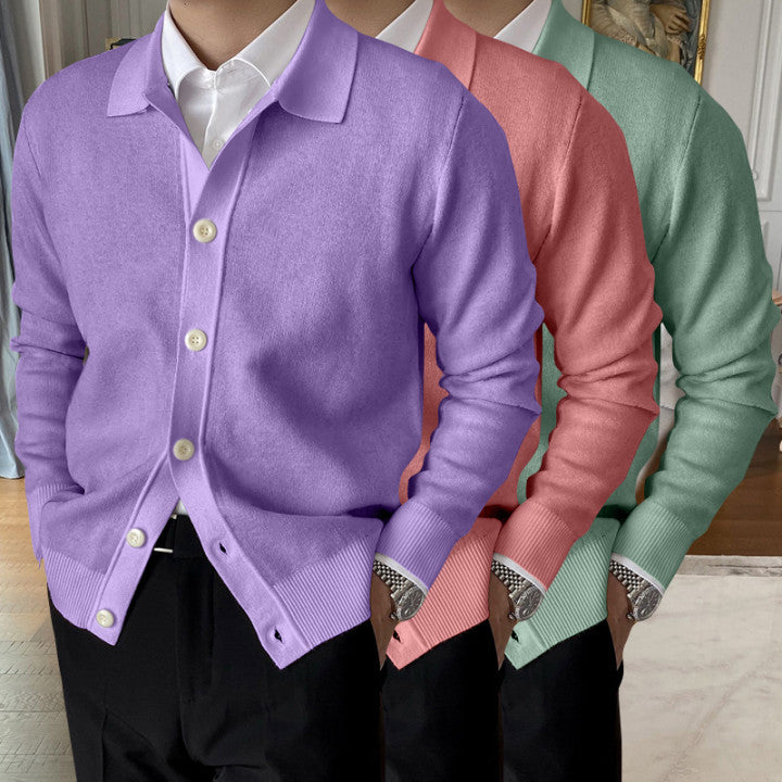 🔥Hot Sale  50% OFF🔥Men's Lapel Knitted Cardigan