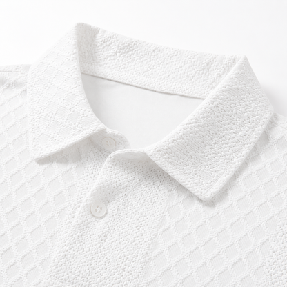 🔥 Crazy Deals For A Limited Time 🔥Men's Textured Polo Set Summer Casual Outfit