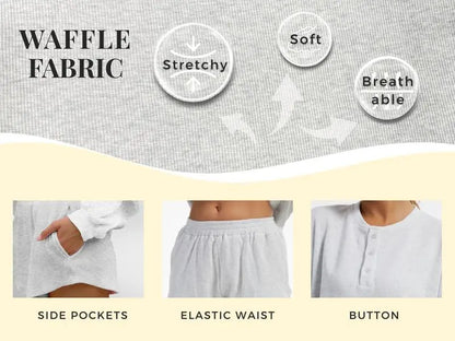 Women's Oversized Waffle Knit Lounge Set