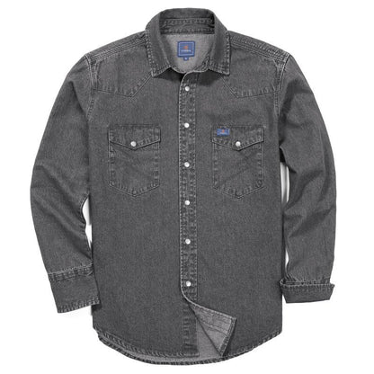 ✨Hot Sale✨Men's Long Sleeve Stone-Washed and Pre-Washed Denim Work Shirt