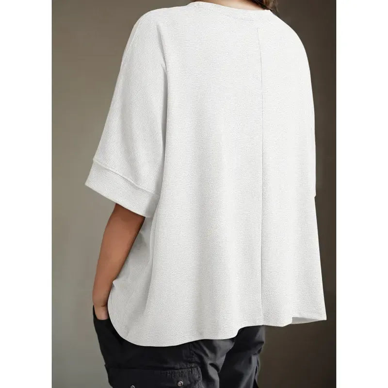 2026 New Women's Loose Fit Plus Size Basic T-Shirt