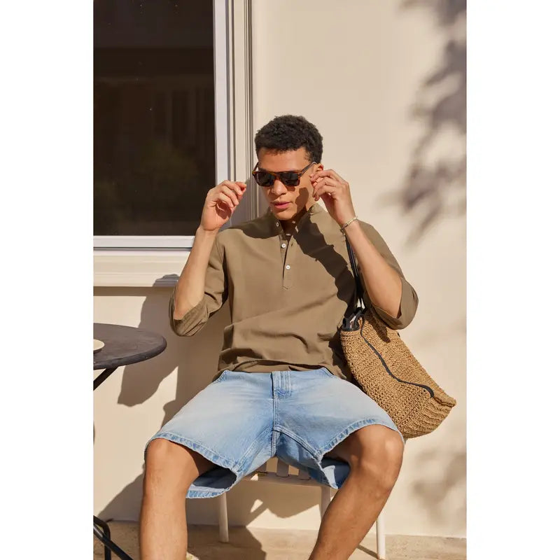 💥 Final Countdown Begins 💥Mens Linen Shirts Casual Cotton 3/4 Sleeve Regular-Fit Henley T-Shirt