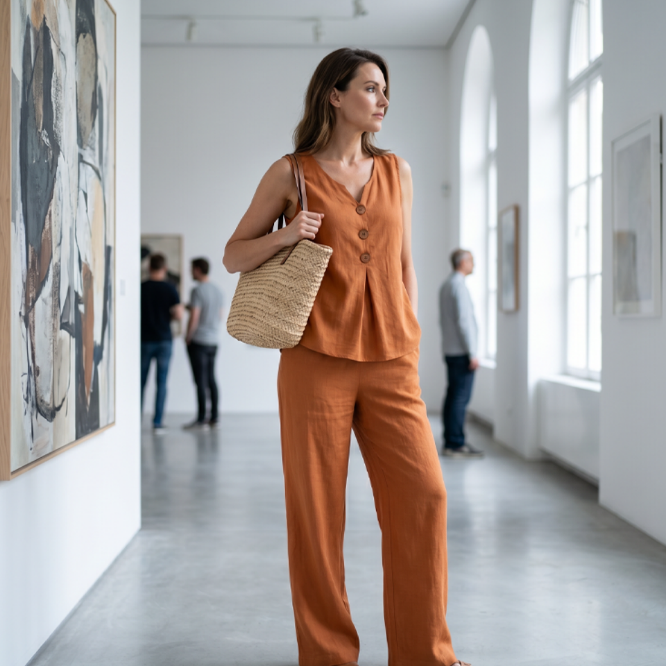 💗LAST DAY SALE 💕Women's Sleeveless Button Top and Loose Pants Set